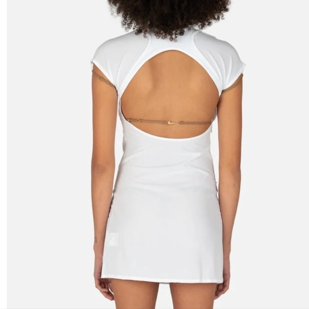 Nike X JACQUEMUS La Robe Mini Dress White Size M Tenniscore - Picture 3 of 15